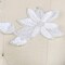 2 Off White Beaded Sequined Iron On Flower Patches Applique for Costumes and Accessories